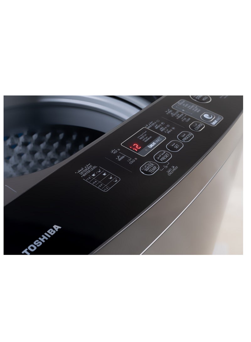 توشيبا Top Load Washing Machine 10 KG - AW-UK1000HUPEG(SK) grey  - Image 3