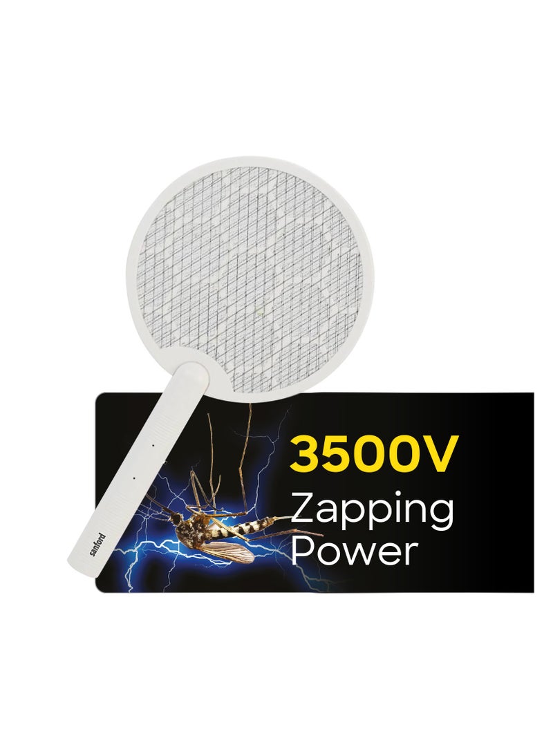 سانفورد Type C Rechargeable Lithium Ion Battery Mosquito Racket | SF639MK 2.59 W SF639MK white  - Image 2