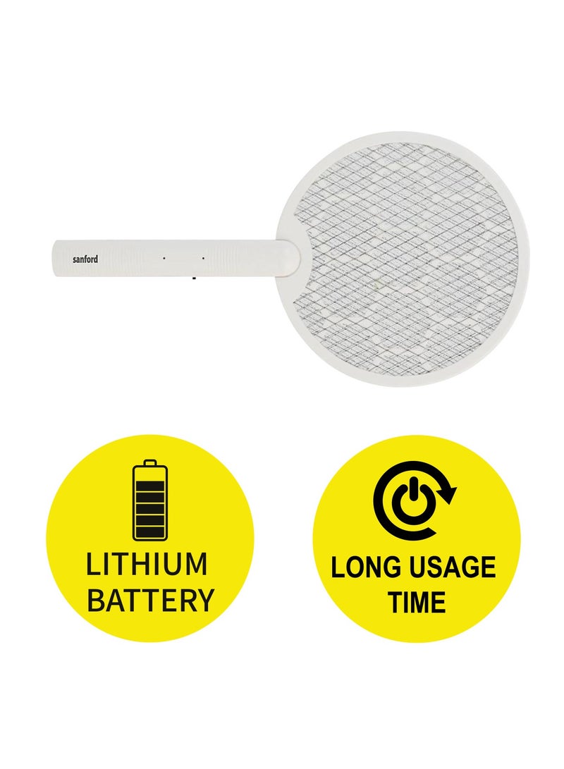 سانفورد Type C Rechargeable Lithium Ion Battery Mosquito Racket | SF639MK 2.59 W SF639MK white  - Image 3