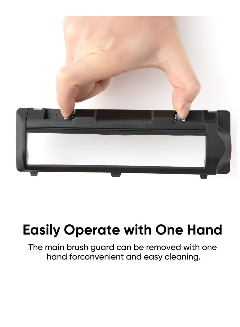 إيوفي Replacement Roller Brush with Bristles and Rubber and Replacement Brush Guard with Pro-Detangle Comb, Compatible with X10 Pro Omni Robot Vacuum 650 W T29E90J1 Black  - Image 4