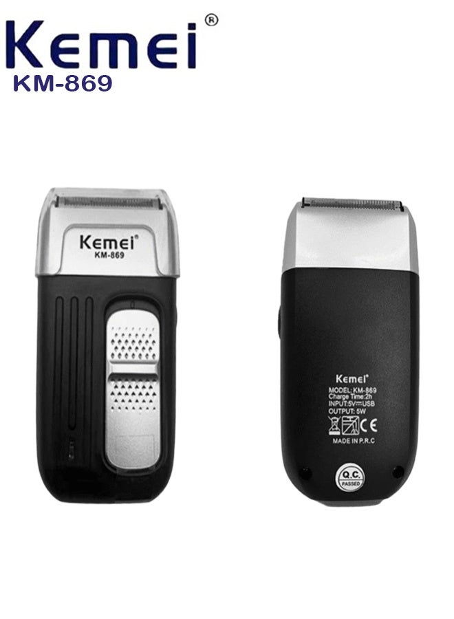 Kemei KM-869 Powerful 3-Foil Shaver for Men, Triple Head, Rechargeable, 3 Blades, Aluminum Foil Shaver (Saudi Version) - Image 4
