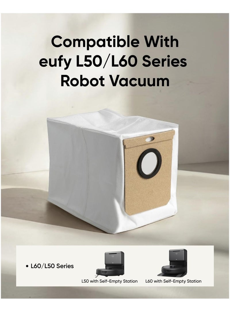 إيوفي Replacement Dust Bags for L60/L50 Series with Self-Empty Station(Pack of 6) 60 W T29C6 White  - Image 2