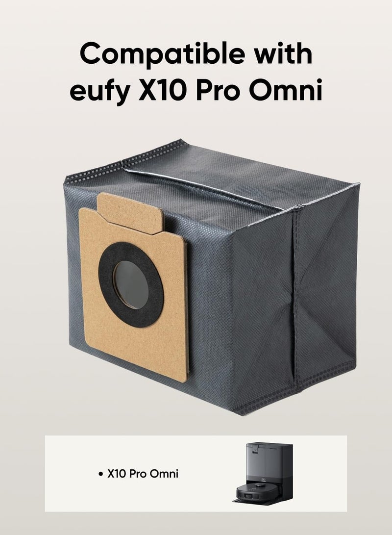 إيوفي 6-Pack Large Capacity Dust Bags Compatible with X10 Pro Omni Robot Vacuum 80 W T29F7 Grey  - Image 2