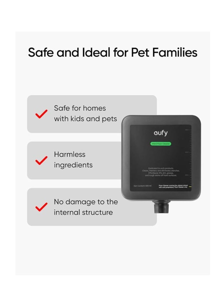 إيوفي Hard Floor Cleaner for Robot Vacuum Omni S1 Pro, Safe and Gentle for Hand, Automatically Mix without Manual Dilution, 600ml 80 W T29C1 Black  - Image 3