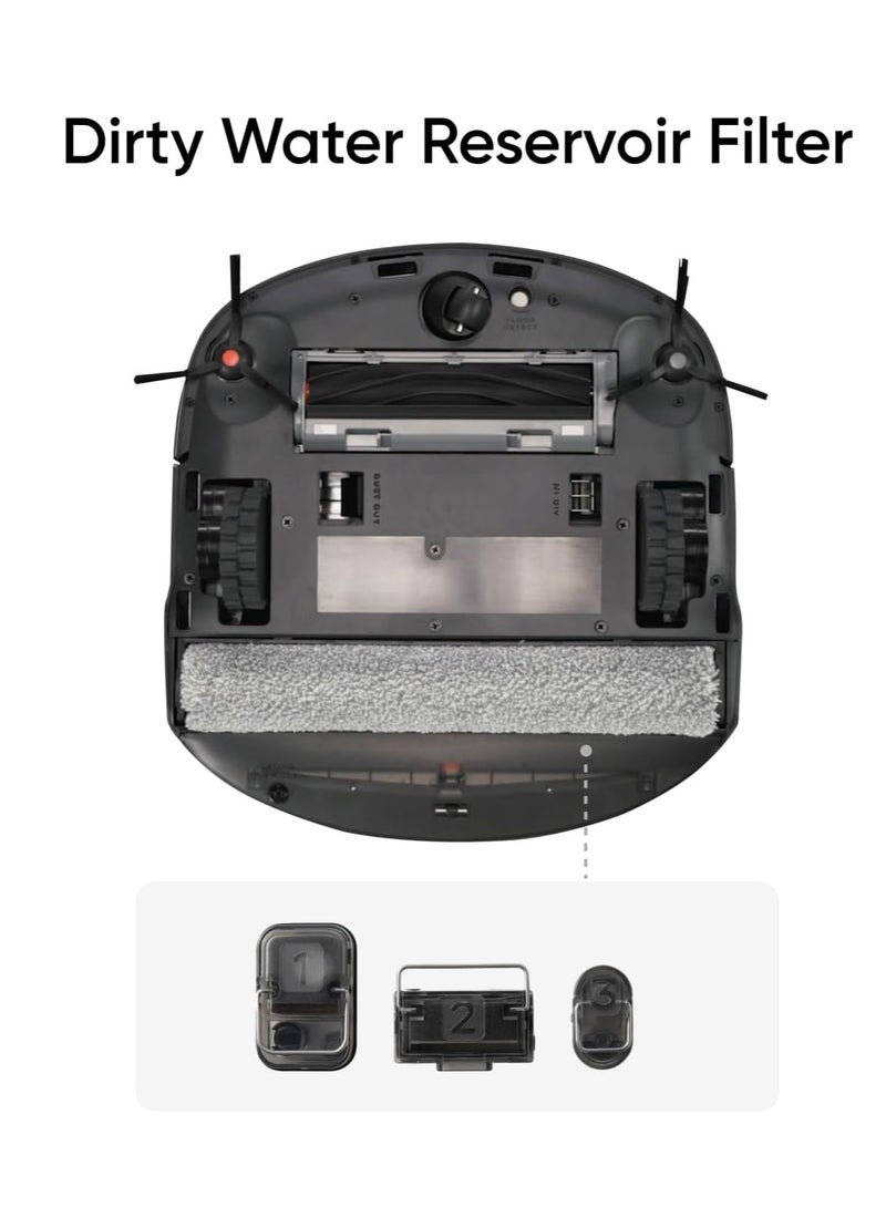إيوفي Accessory Kit for Robot Vacuum Omni S1 Pro, 2 Rolling Mops, 4 High-Performance Filters, 3 Dust Bags, 2 Side Brushes, Dirty Water Reservoir Filter, Rolling Brush & Brush Guard, 6-month Maintenance 55 W T29C2 Black  - Image 3