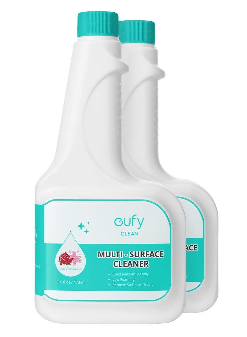 إيوفي RoboVac Hard Floor Cleaning Solution (2 Bottles), Compatible with X10 Pro Omni, X9 Pro, X8 Hybrid, X8 Pro, X8 Pro SES,16 fl oz / 473 ml, Floor Cleaner 35 W T29C3 Black  - Image 1