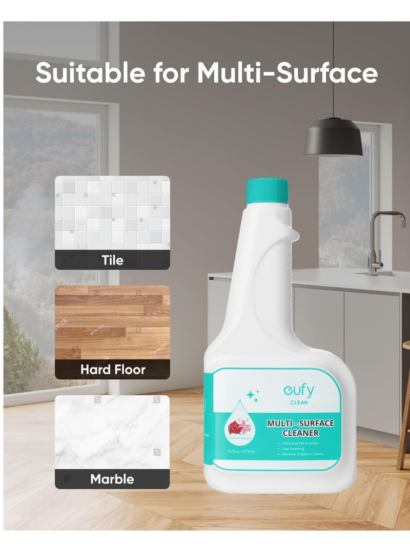 إيوفي RoboVac Hard Floor Cleaning Solution (2 Bottles), Compatible with X10 Pro Omni, X9 Pro, X8 Hybrid, X8 Pro, X8 Pro SES,16 fl oz / 473 ml, Floor Cleaner 35 W T29C3 Black  - Image 2