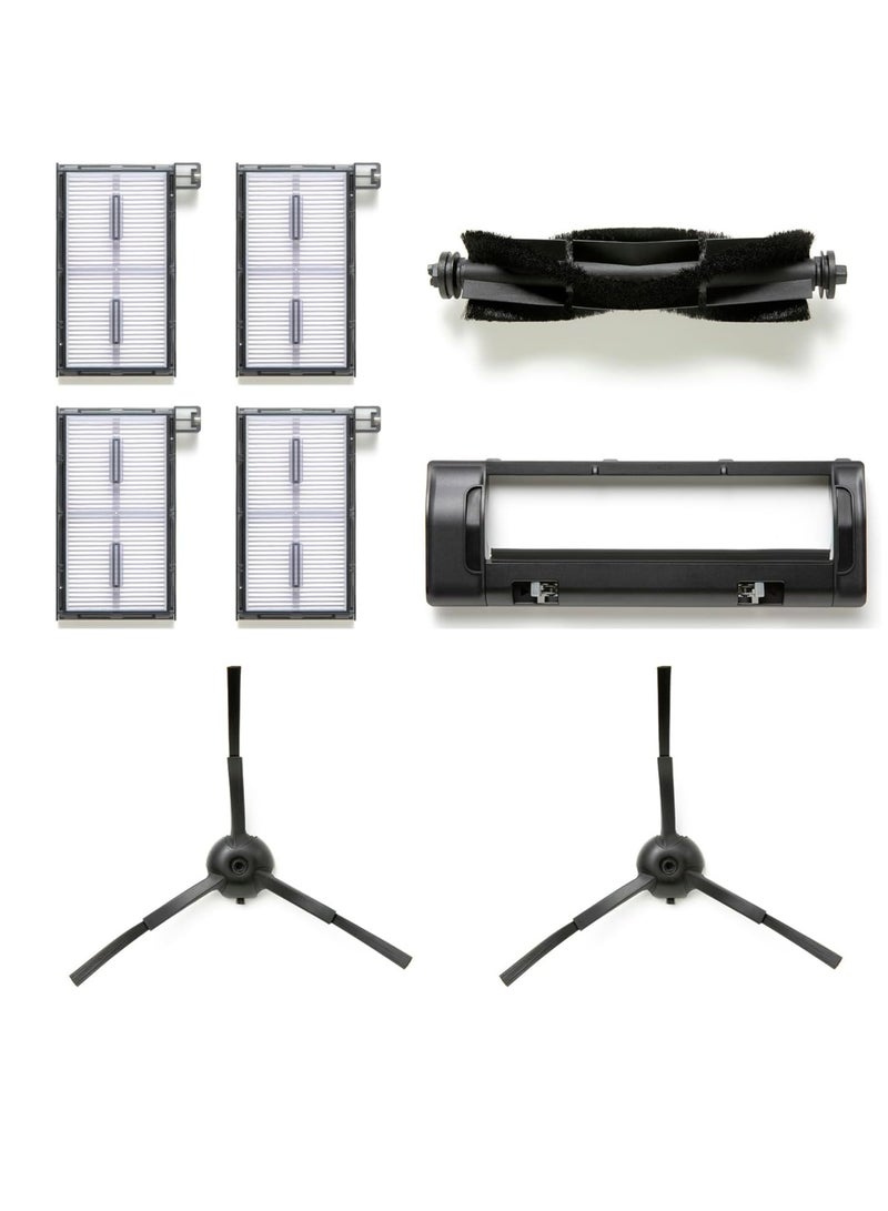 إيوفي Replacement Parts Kit for X8 Pro Series Robot Vacuums, Rolling Brush ×1 + Brush Guard ×1 + Side Brush ×2 + Washable Filter ×4 20 W T29F8 Black  - Image 1