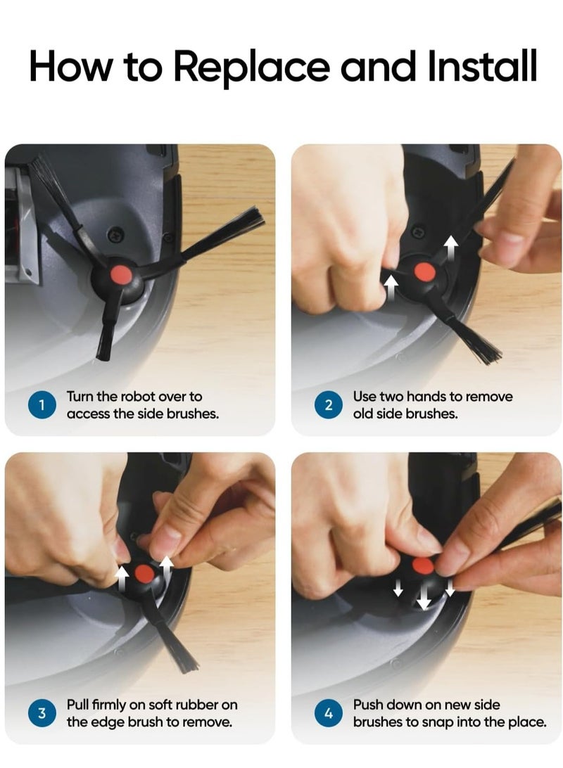 إيوفي Side Brush for Robot Vacuum Omni S1 Pro 38 W T29B8 Black  - Image 4