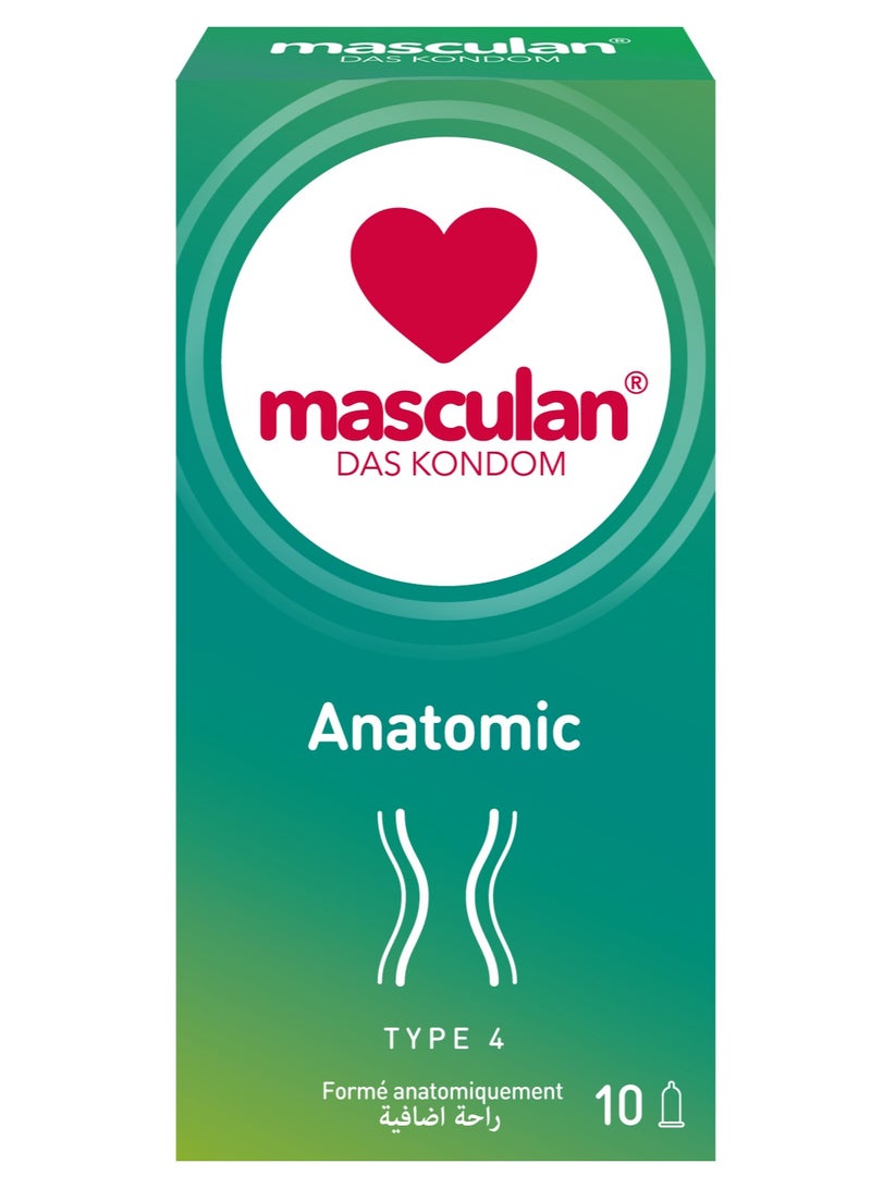 ماسكولان 10-Piece Anatomic Type 4 Condom Set 