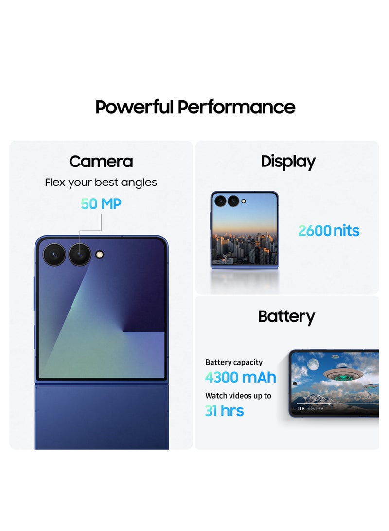 Galaxy Z Flip 7 Dual SIM Blue Shadow 12GB 512GB 5G - Middle East Version