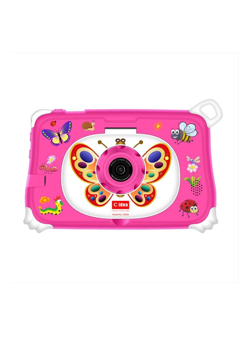 C idea 7-Inch Smart Tablet for Kids CM86 Wi-Fi Bluetooth GPS 8GB RAM 256GB ROM Edge Proof Children Education Android Tab with Built-in Foldable Stand Dual Camera Game Tab - Pink  - Image 3
