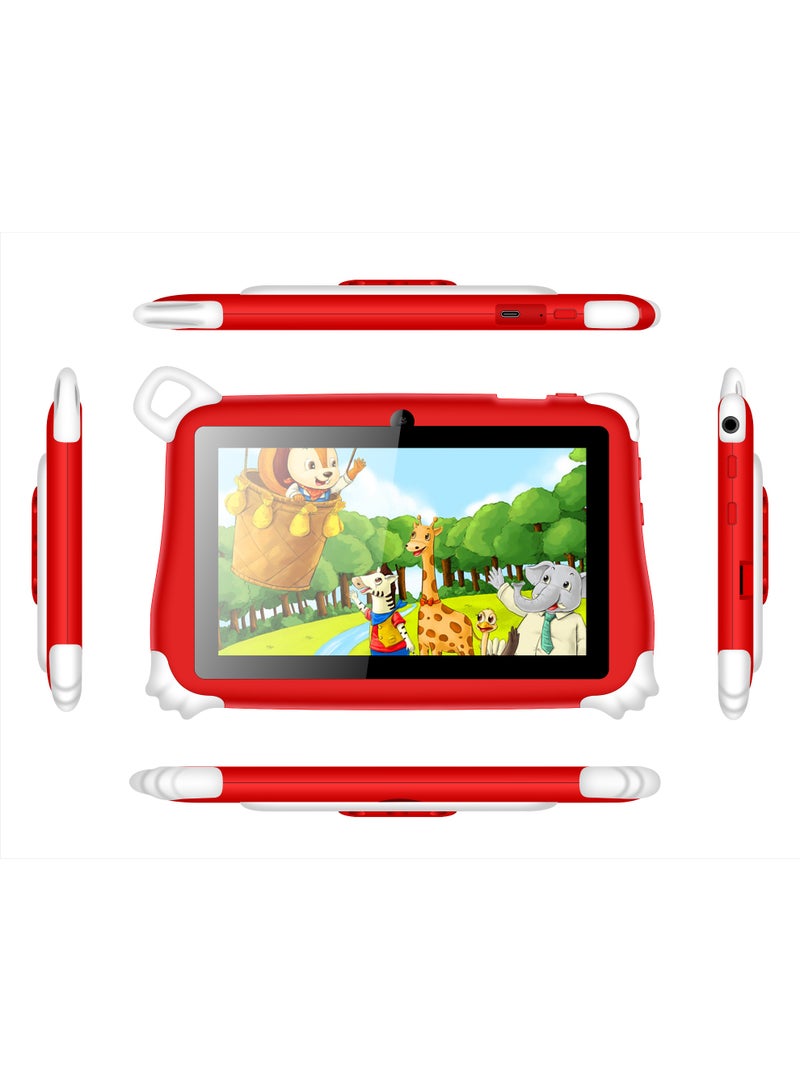 C idea 7-Inch Smart Tablet for Kids CM86 Wi-Fi Bluetooth GPS 8GB RAM 256GB ROM Edge Proof Children Education Android Tab with Built-in Foldable Stand Dual Camera Game Tab - Red  - Image 2