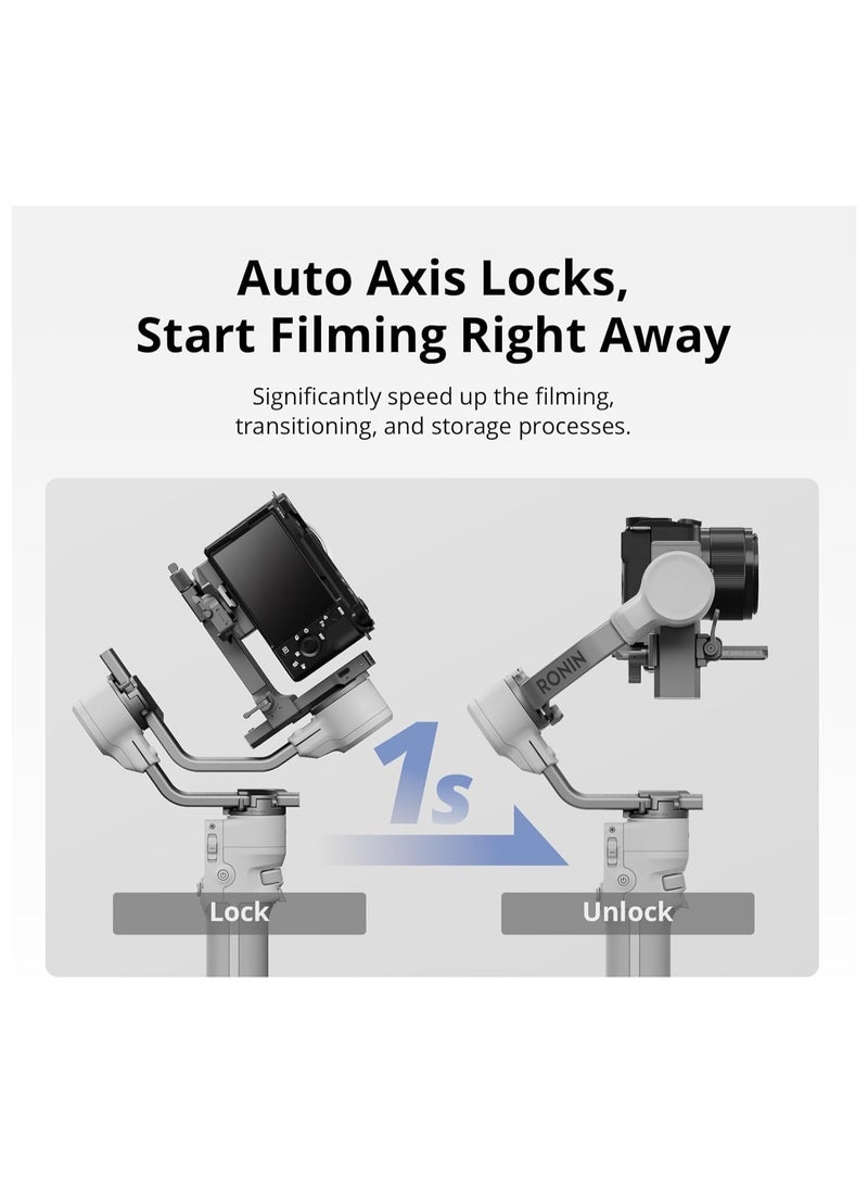 dji Gimbal Stabilizer for Camera Canon/Sony/Panasonic/Nikon/Fujifilm, Auto Axis Locks, Intelligent Tracking, 2kg/4.4lbs Payload, Camera Gimbal, Briefcase Handle - Image 2