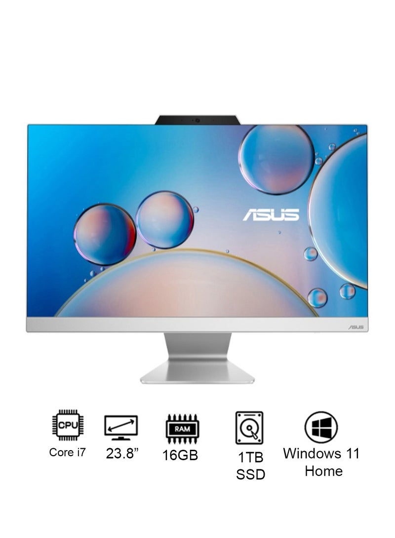 ASUS A3402WVAT-I7161TBW1W AIO Desktop With 23.8-Inch Touch Display, Core i7-1355U Processor/16GB RAM/1TB SSD/Intel Graphics/Windows 11 Home English white - Image 1