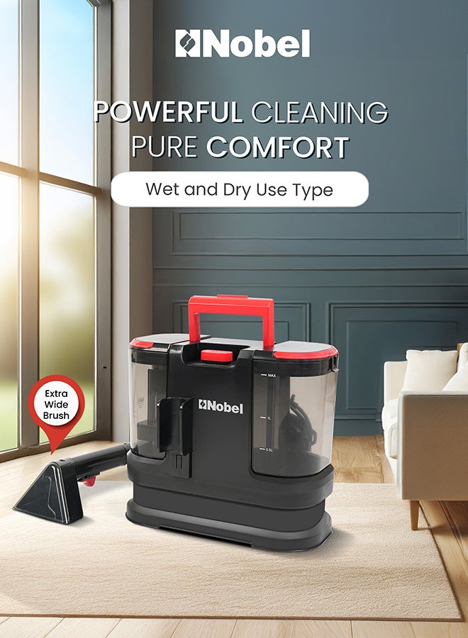 Wet & Dry Vacuum Cleaner – Multi-Surface Cleaning, Dual Tank System, 16kPa Suction, Low Noise 1.8 L 800 W NVC3131C Black