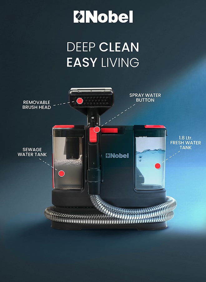 Wet & Dry Vacuum Cleaner – Multi-Surface Cleaning, Dual Tank System, 16kPa Suction, Low Noise 1.8 L 800 W NVC3131C Black