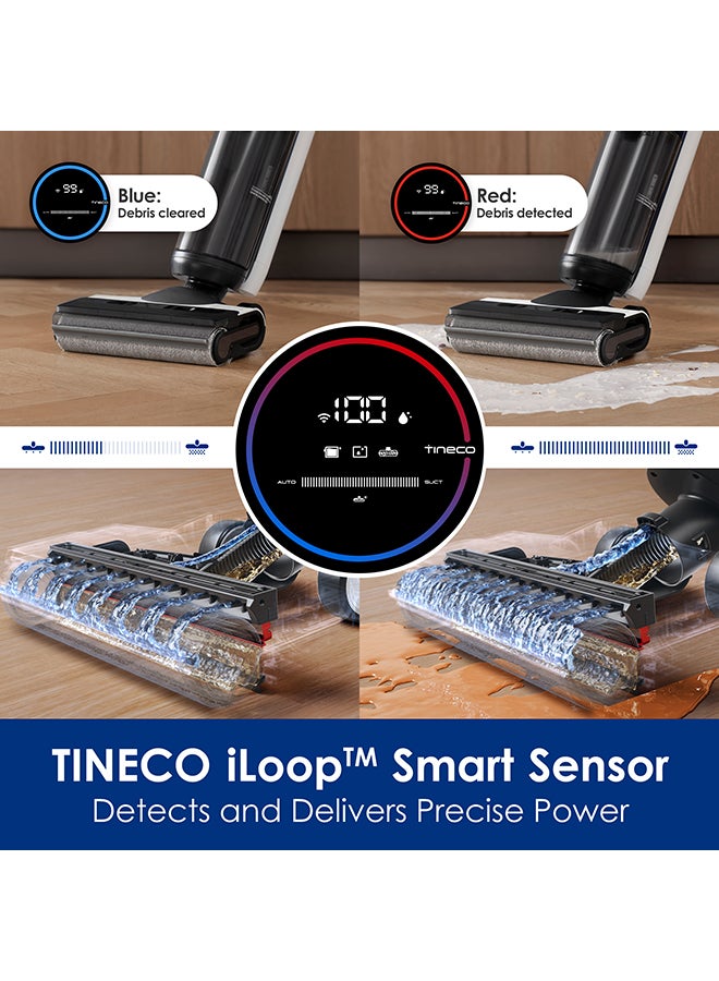 Tineco Floor ONE S6 FlashDry Cordless Wet Dry Vacuum Floor Cleaner Washer Mop All-in-One for Hard Floors, LED Display, Long Runtime, Dual-Sided Edge Cleaning, Self-Cleaning 220 W FW361000AE Black/White  - Image 5