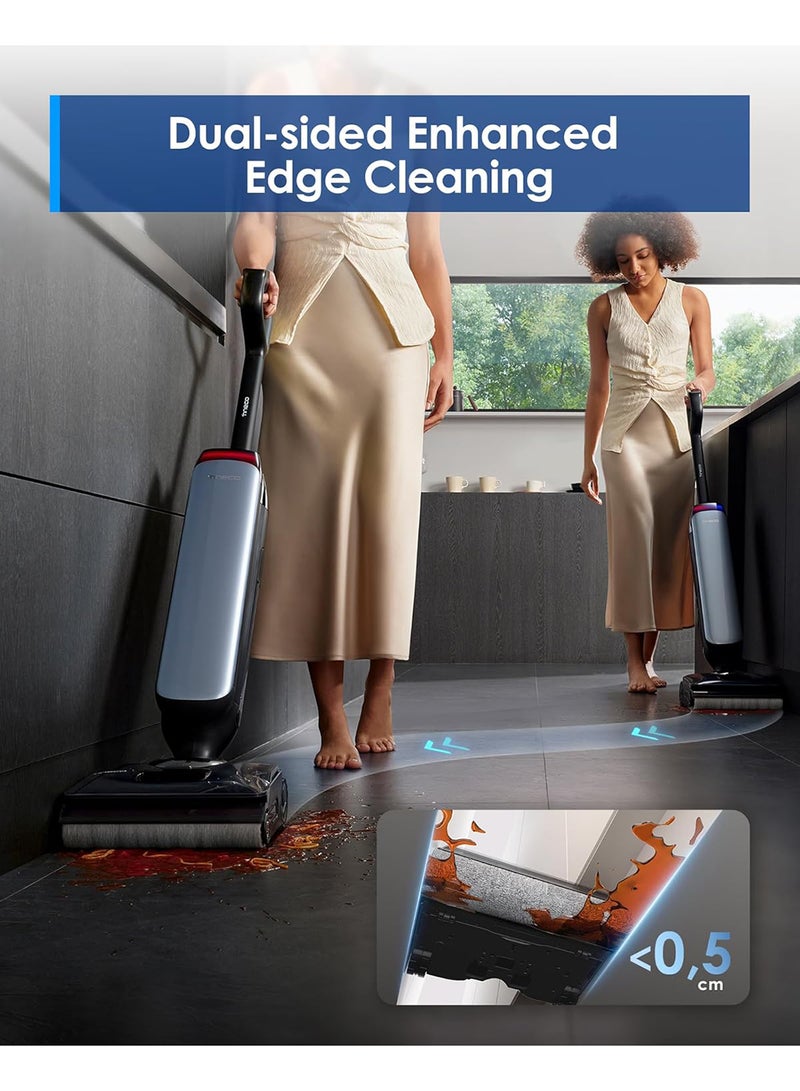Tineco Floor One S9 Artist Wet Dry Vacuum Cleaner, 22kPa, 360° SmoothDrive, Anti-Tangle, Self-Cleaning, 50 Minutes Working Time, Double Edge Cleaning, 180° Lay-Flat, Flashdry at 85°C 1 L 230 W FW2C0800AE Black  - Image 4