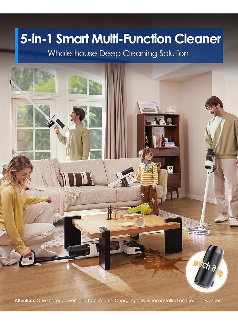 Tineco Floor ONE Switch S6 Stretch Wet Dry Vacuum Cleaner, Multi-Function, 180° Lay-Flat, Anti-Tangle Design, Self-Cleaning, 65Min Runtime, Dual-Edge Cleaning, Whole-House Cleaning Floor Cleaner 0.8 L 180 W FW311500SA Black  - Image 2