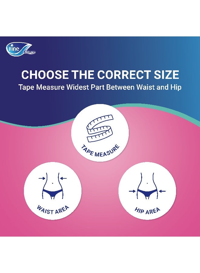 فاين كير سراويل نشطة بعد الولادة وسلس البول للنساء حجم كبير 100 140 سم خصر 12 حفاضات - Image 5