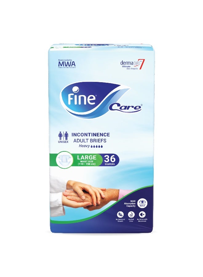 Fine Care Care Adult Incontinence Diaper Briefs Large Size 100 140Cm 30 Diapers - Image 1