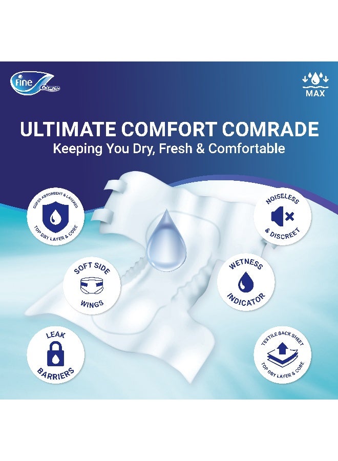 Fine Care Care Adult Incontinence Diaper Briefs Medium Size 75 110Cm 40 Diapers - Image 2