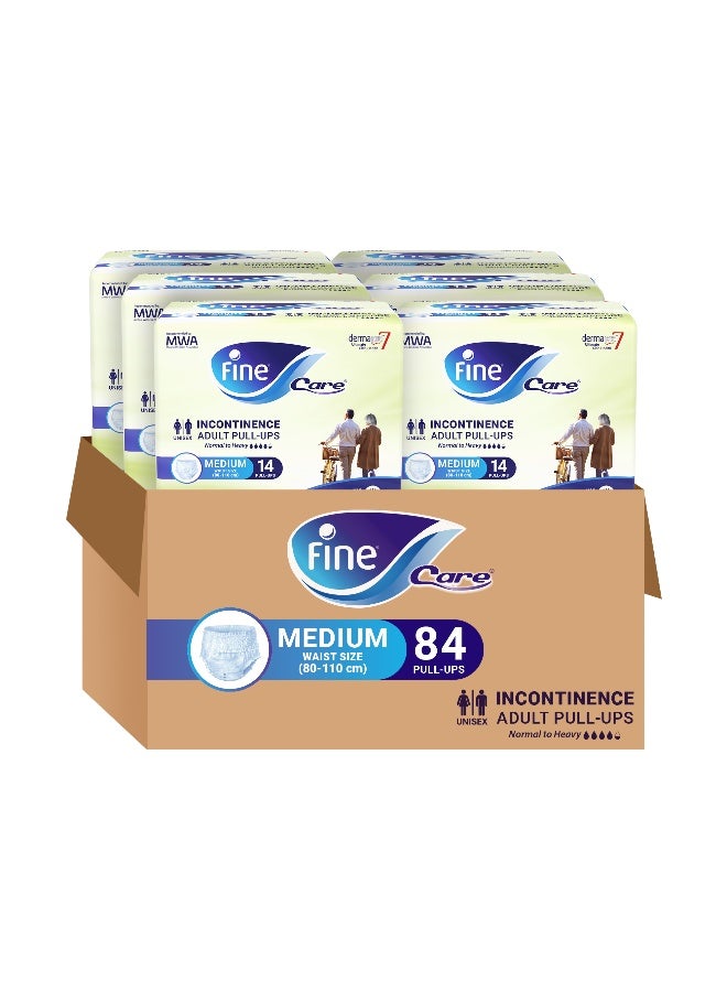 Fine Care Care Adult Incontinence Diaper  Pullups Medium Size 80 110Cm 84 Diapers - Image 1