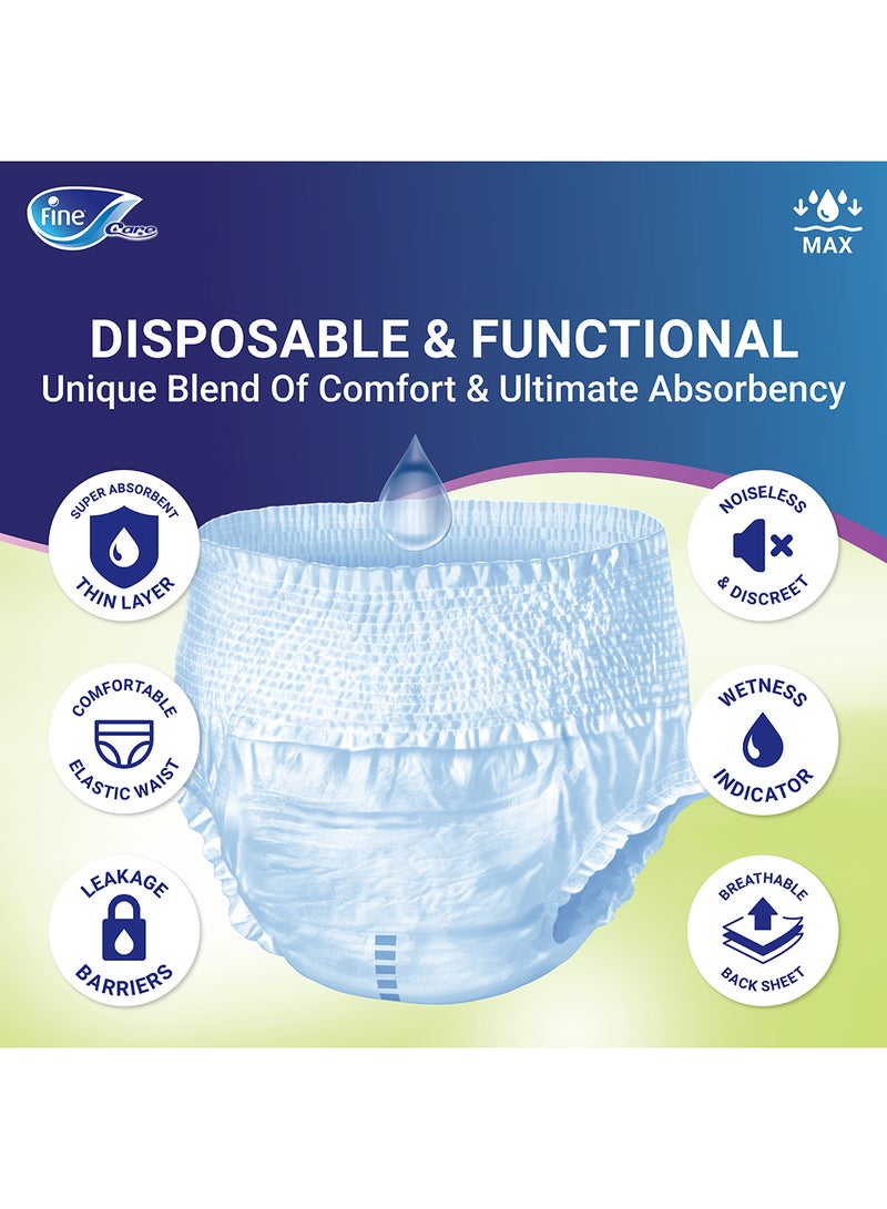 Fine Care Care Incontinence  Adult Pull Ups Unisex Pants 84 Diapers Xlarge Waist Size 130 170 Cm - Image 3