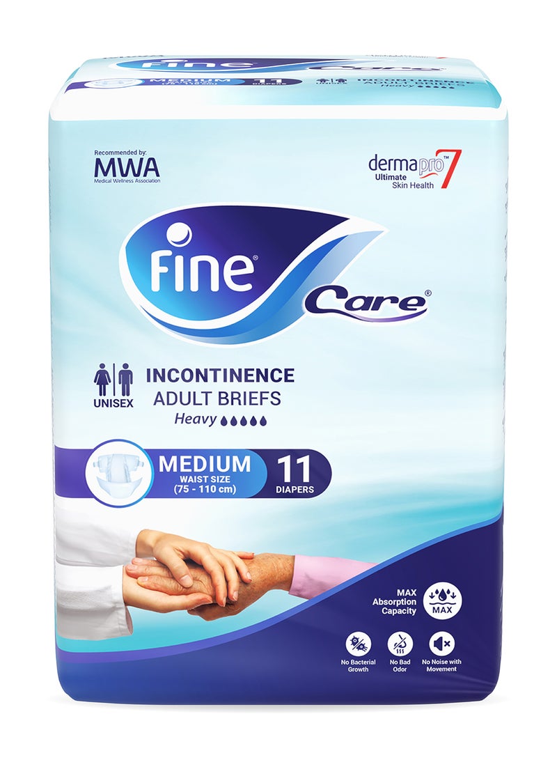 فاين كير حفاضات الكبار غير القابلة للتسرب مقاس متوسط 75 110 سم 11 حفاضة - Image 1