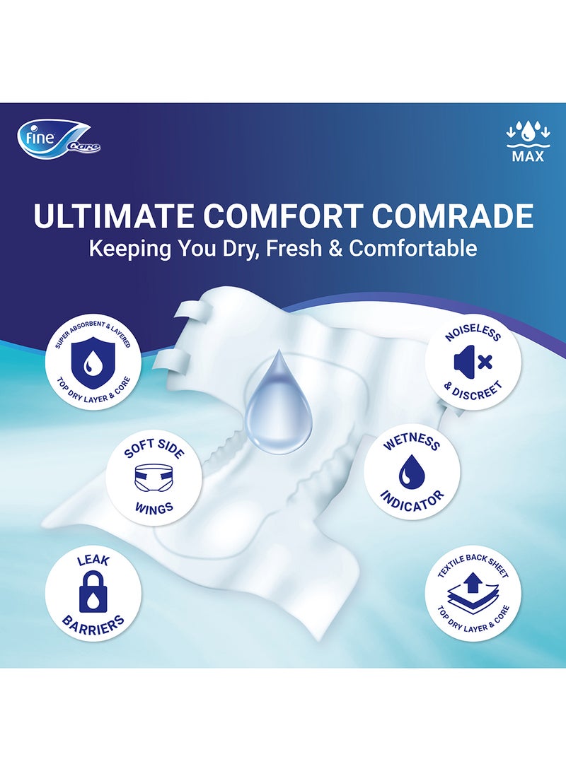 Fine Care Care Adult Incontinence Briefs Medium Size 75 110Cm 20 Diapers - Image 3