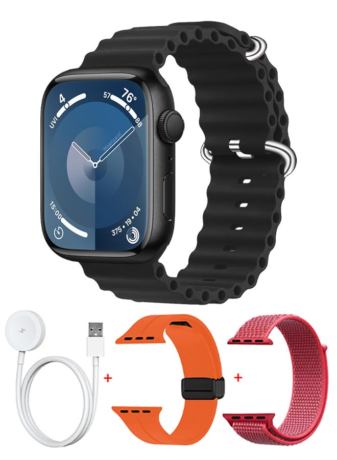MARGOUN Smart Watch Fitness Tracker 44mm for Android and Ios with 3 Replacement Bands and Charging Cable Multicolour-5 - Image 2