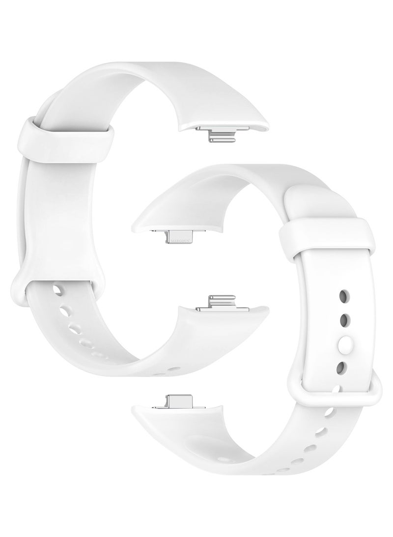 MARGOUN Classic Silicone Strap for Xiaomi Band 9 Pro Snow White  - Image 1