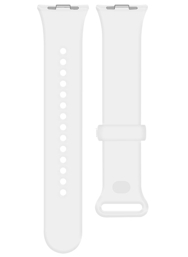MARGOUN Classic Silicone Strap for Xiaomi Band 9 Pro Snow White  - Image 5