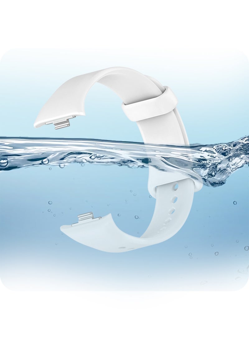 MARGOUN Classic Silicone Strap for Xiaomi Band 9 Pro Snow White  - Image 4