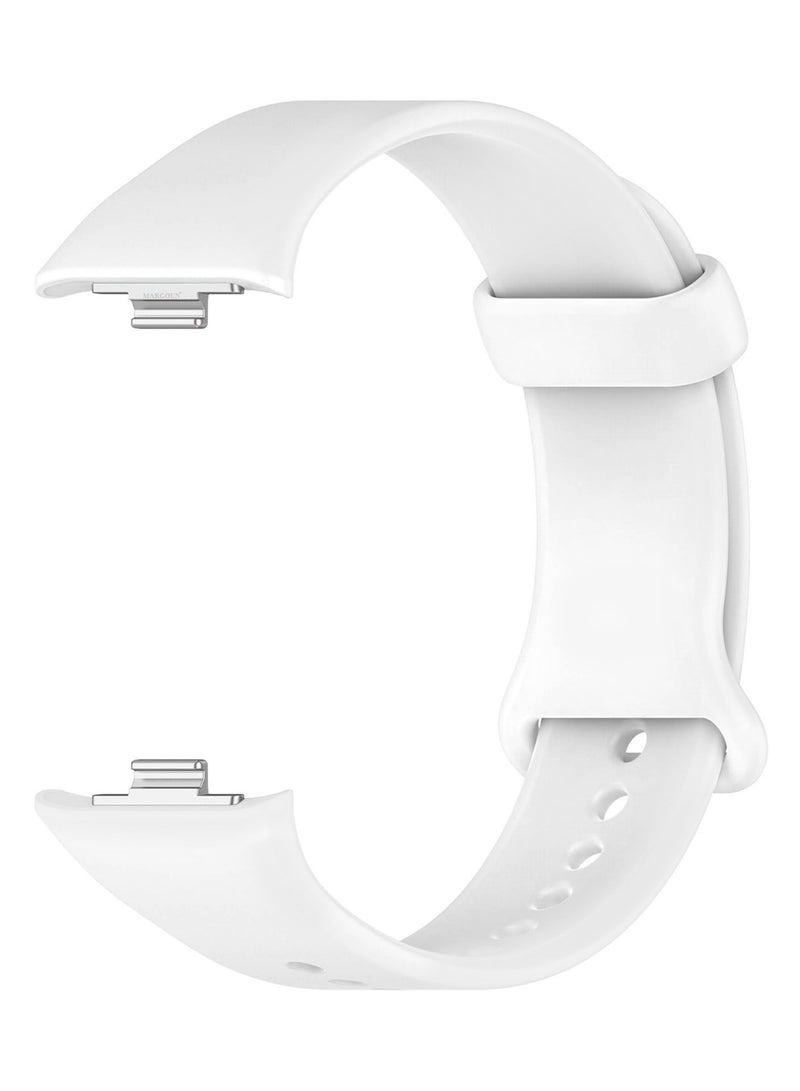 MARGOUN Classic Silicone Strap for Xiaomi Band 9 Pro Snow White  - Image 3