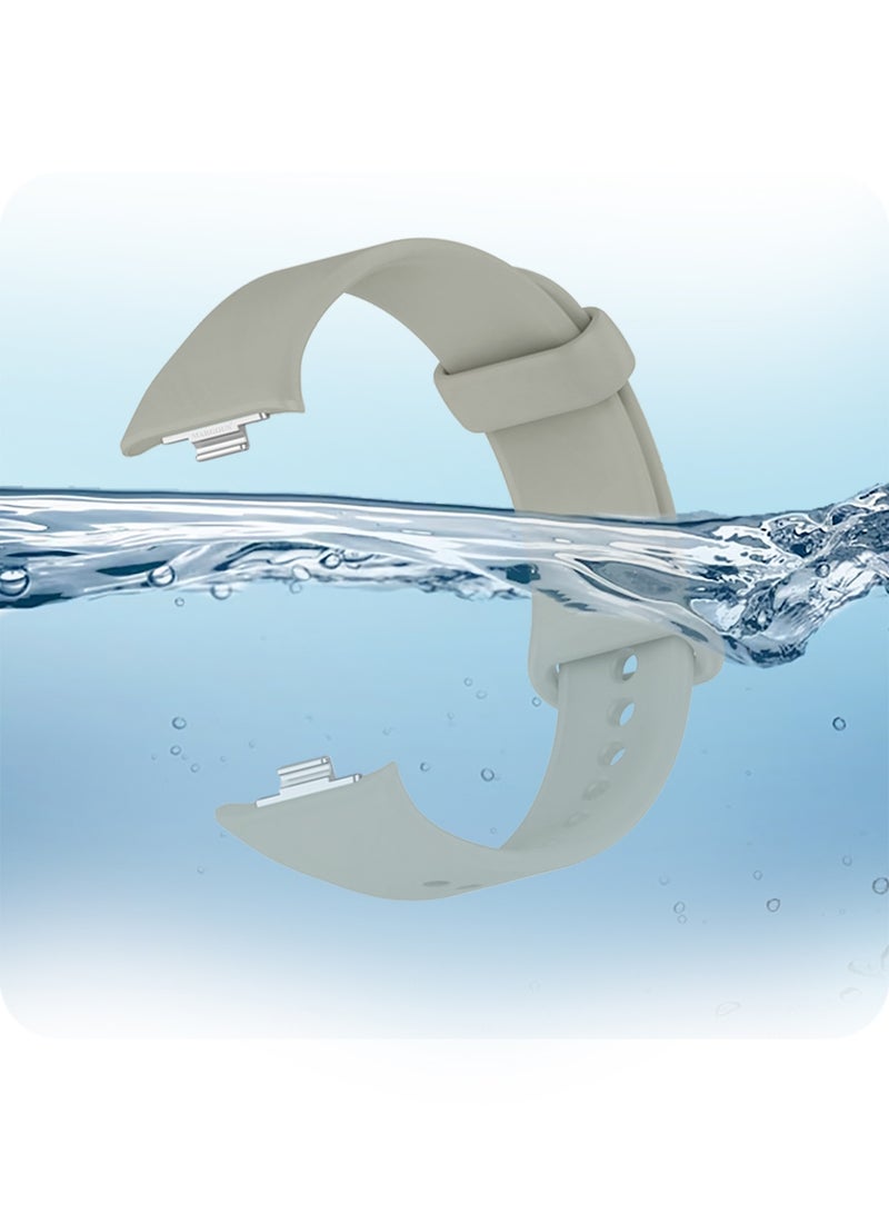 MARGOUN Classic Silicone Strap for Xiaomi Band 9 Pro Sage Grey  - Image 4