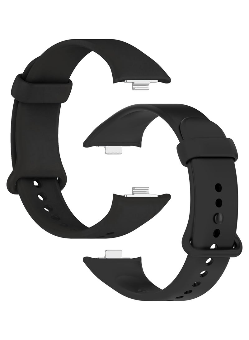 MARGOUN Classic Silicone Strap for Xiaomi Band 9 Pro Classic Black  - Image 1