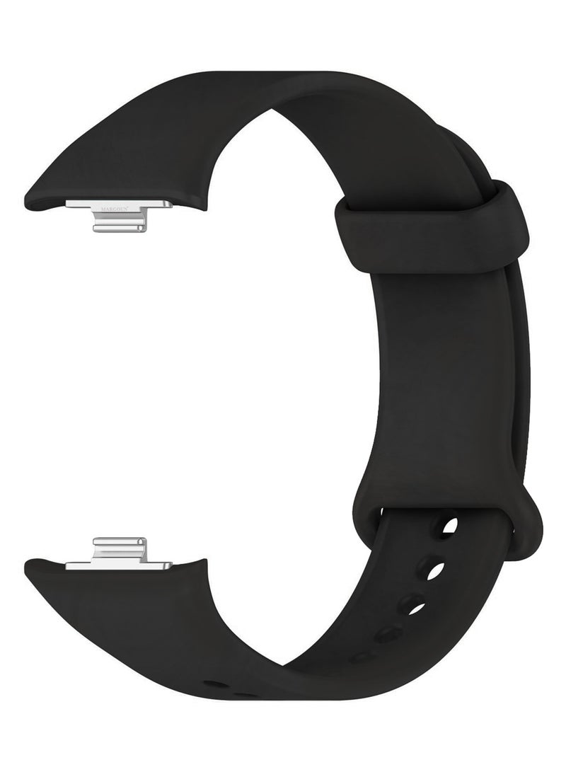 MARGOUN Classic Silicone Strap for Xiaomi Band 9 Pro Classic Black  - Image 3