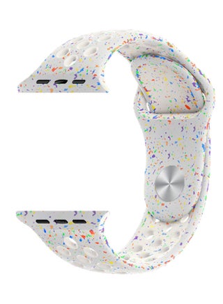 Silicone Sport Strap for Watch Band 38mm, 40mm, 41mm, 42mm (Series 10) Replacement Band with Colorful Particles for iWatch Series Ultra 2/Ultra 10 9 8 7 SE 6 5 4 3 2 1 - Light Grey - pnsku/N70187161V/45/_/1750758807/f5713f85-266d-469b-ba4b-90abd3868481