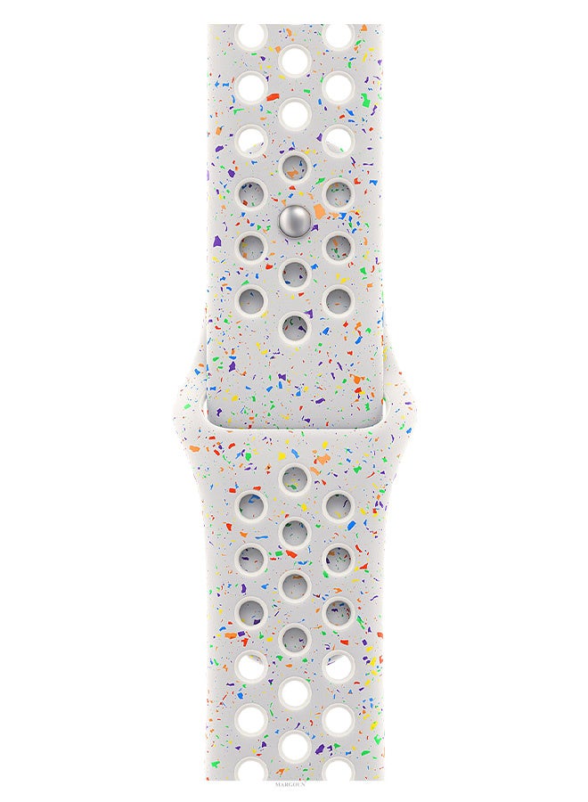Silicone Sport Strap for Watch Band 38mm, 40mm, 41mm, 42mm (Series 10) Replacement Band with Colorful Particles for iWatch Series Ultra 2/Ultra 10 9 8 7 SE 6 5 4 3 2 1 - Light Grey