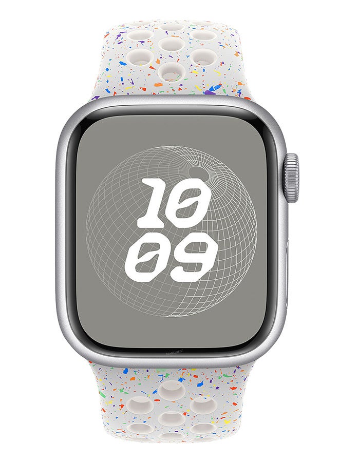 Silicone Sport Strap for Watch Band 38mm, 40mm, 41mm, 42mm (Series 10) Replacement Band with Colorful Particles for iWatch Series Ultra 2/Ultra 10 9 8 7 SE 6 5 4 3 2 1 - Light Grey