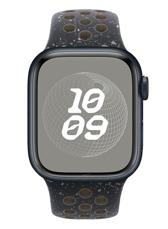 MARGOUN Silicone Sport Strap for Watch Band 38mm, 40mm, 41mm, 42mm (Series 10) Replacement Band with Colorful Particles for iWatch Series Ultra 2/Ultra 10 9 8 7 SE 6 5 4 3 2 1 - Black With Grey Holes Black/Grey  - Image 2