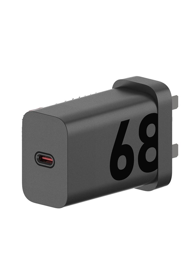 Motorola Wall Charger, 68W, Fast Charging Adapter - Black - Image 1