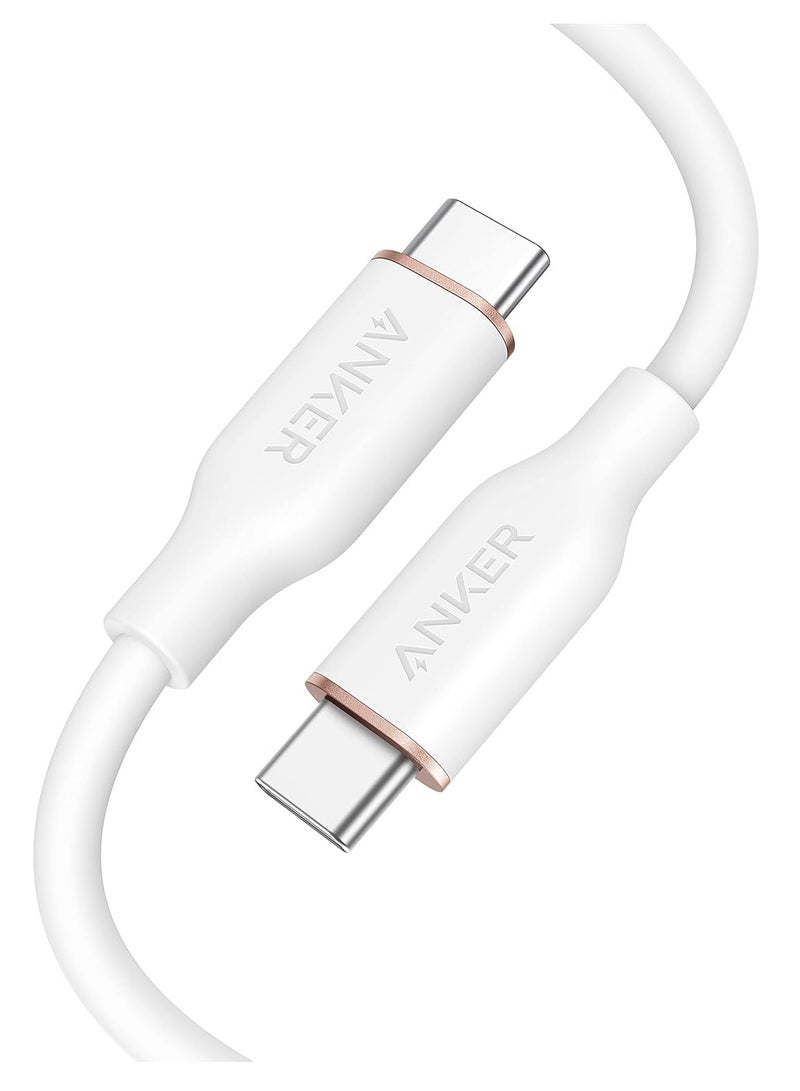 آنكر PowerLine III Flow USB-C to USB-C Cable 240W (1.8m/6ft) - White  - Image 1