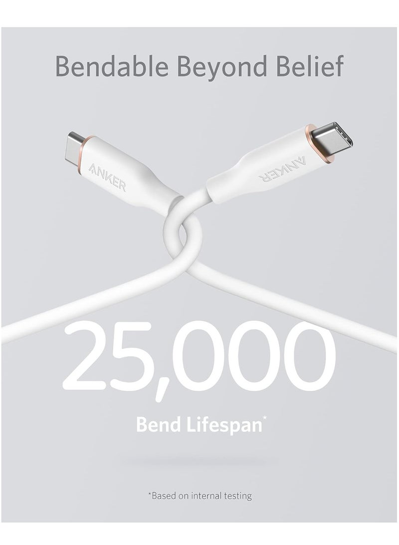 آنكر PowerLine III Flow USB-C to USB-C Cable 240W (1.8m/6ft) - White  - Image 2