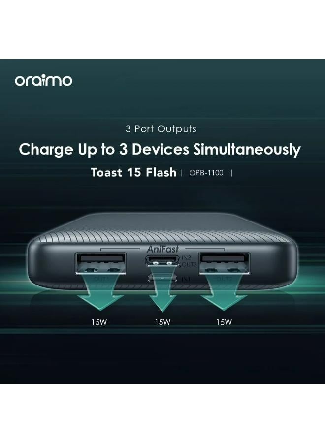 Oraimo 10000 mAh Oraimo Toast 15 Flash OPB-1100 Power Bank 10,000mAh 15W black - Image 4