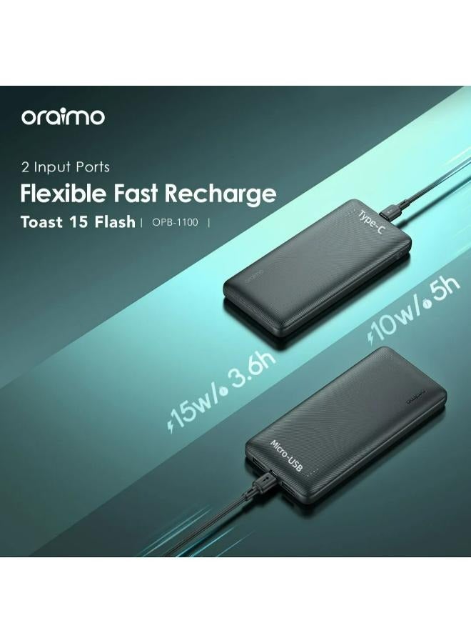 Oraimo 10000 mAh Oraimo Toast 15 Flash OPB-1100 Power Bank 10,000mAh 15W black - Image 5