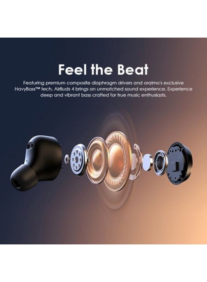 Oraimo AirBuds 4 ENC True Wireless Earbuds Black - Image 3