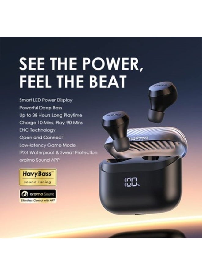 Oraimo AirBuds 4 ENC True Wireless Earbuds Black - Image 2